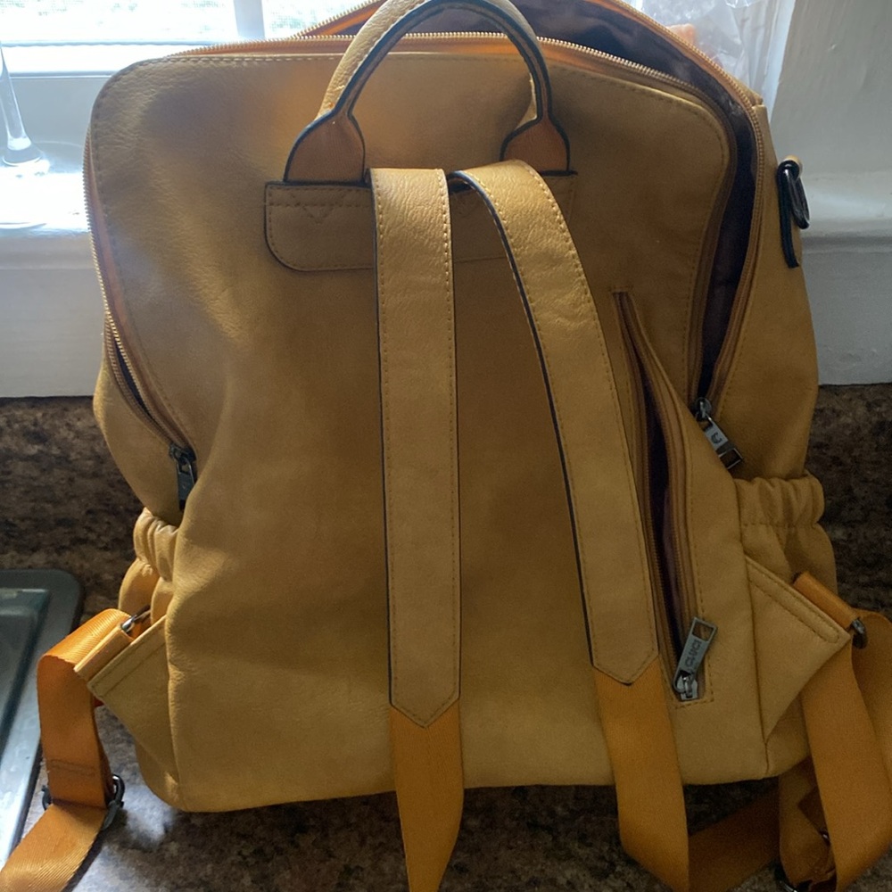 Yellow pleather backpack - Picture 6 of 8